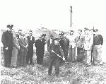 Photo of Col Hudson breaking ground